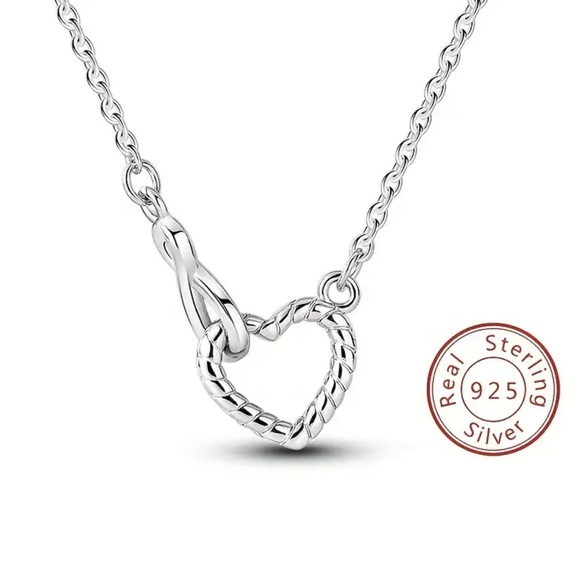 Jewelry - Sterling 925 Silver Hypoallergenic Jewelry Hollow Heart Design Necklace Lovers